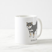 Mug Beau art noir & Tan Shiba Inu Pixel (Devant droit)