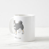Mug Beau art noir & Tan Shiba Inu Pixel (Devant gauche)