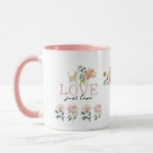 Mug Beau avec Amour, Fleurs et Chatons (Gauche)