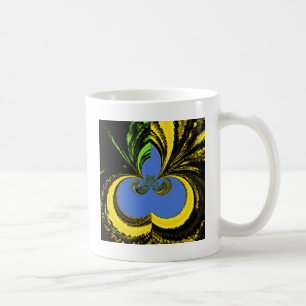 Mug Beau Beau Art Sud-Africain Jaune et Bleu