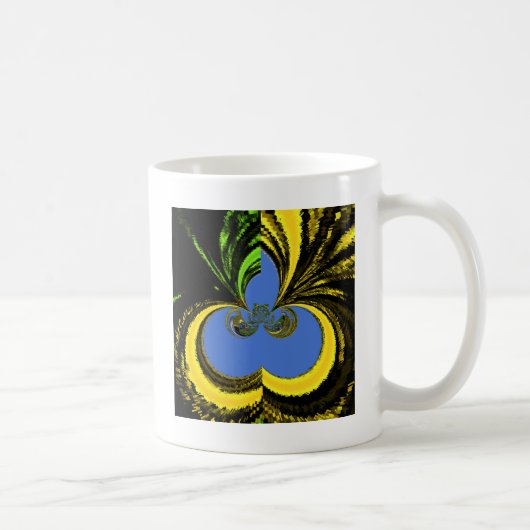 Mug Beau Beau Art Sud-Africain Jaune et Bleu (Droite)