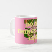 Mug Beau bébé rose vert et blanc Kaleidoscope (Devant gauche)