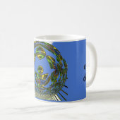 Mug Beau bleu africain traditionnel Vecteur ethnique (Devant droit)