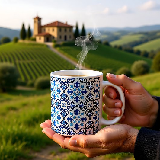 Mug 💙 Beau bleu Azulejos III petits carreaux