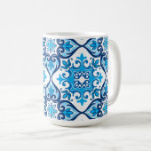 Mug 💙 🤍 Beau bleu - blanc Azulejos X, (Devant droit)