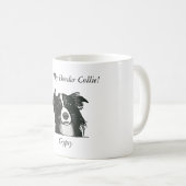 Mug Beau border collie noir et blanc (Devant droit)