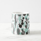 Mug Beau cactus dessinés à la main doodé sans couture  (Centre)