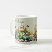Mug Beau Cactus Flower Avec Nom (Devant gauche)