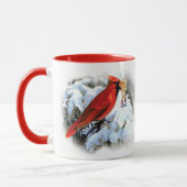Mug Beau Cardinal de Noël Rouge Bienvenue Noël (Gauche)