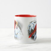 Mug Beau Cardinal de Noël Rouge Bienvenue Noël (Centre)