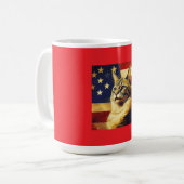 Mug Beau Chat avec Arrière - plan de drapeau américain (Devant gauche)