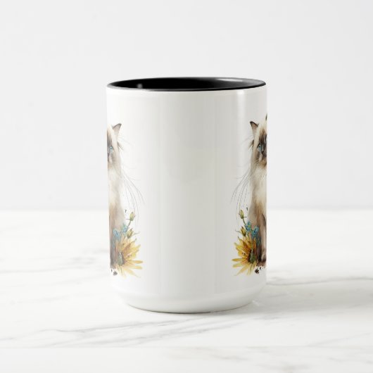 MUG BEAU CHAT RAGDOLL AVEC SOUFFLEURS (Centre)