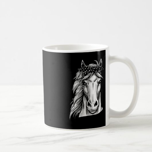 Mug Beau Cheval Avec Bandana Polka Dot - Main (Droite)