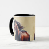 Mug Beau Cheval Brown Nom personnalisé (Devant gauche)