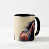 Mug Beau Cheval Brown Nom personnalisé (Devant droit)