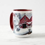 Mug Beau Cheval de Vacances avec Cardinal (Devant gauche)