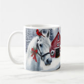 Mug Beau Cheval de Vacances avec Cardinal (Gauche)