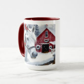 Mug Beau Cheval de Vacances avec Cardinal Personnalisé (Devant gauche)