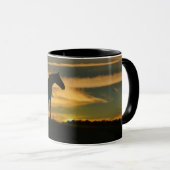 Mug Beau Cheval et coucher de soleil (Devant droit)