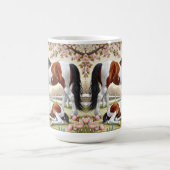 Mug Beau cheval et poulain dans un verger en fleurs (Centre)