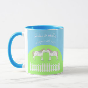 Mug Beau Cheval Mariage Blanc Personnalisé