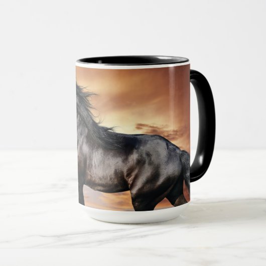 Mug Beau Cheval Noir (Devant droit)