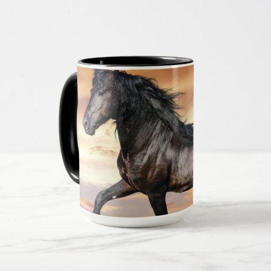 Mug Beau Cheval Noir (Devant gauche)