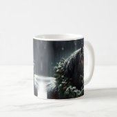 Mug Beau Cheval Noir Equestre Animal Amour (Devant droit)