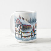 Mug Beau cheval sur une ferme de Noël (Devant gauche)