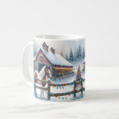 Mug Beau cheval sur une ferme de Noël (Devant gauche)