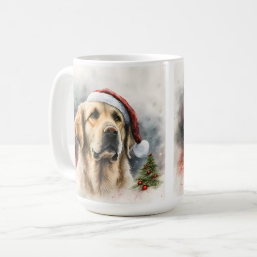 MUG BEAU CHIEN DE RÉCUPÉRATION D'OR EN COULEUR D'EAU (Devant gauche)