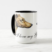 MUG BEAU CHIEN VERT DE COULEUR D'EAU (Devant gauche)