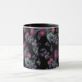 Mug Beau chrysanthème fleurs rouges vert gris feuille (Centre)
