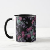 Mug Beau chrysanthème fleurs rouges vert gris feuille (Gauche)
