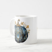 Mug Beau citrouille bleu et or bijoux (Devant gauche)