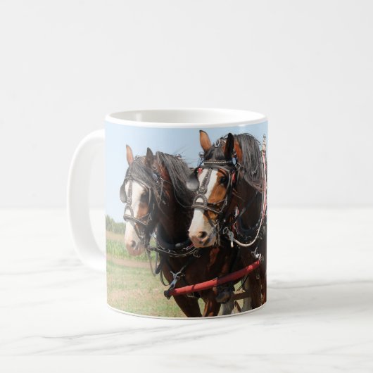 Mug Beau clydesdale chevaux labourant (Devant gauche)