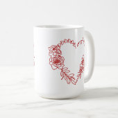 Mug Beau Coeur Floral (Devant droit)