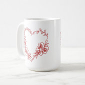 Mug Beau Coeur Floral (Devant gauche)