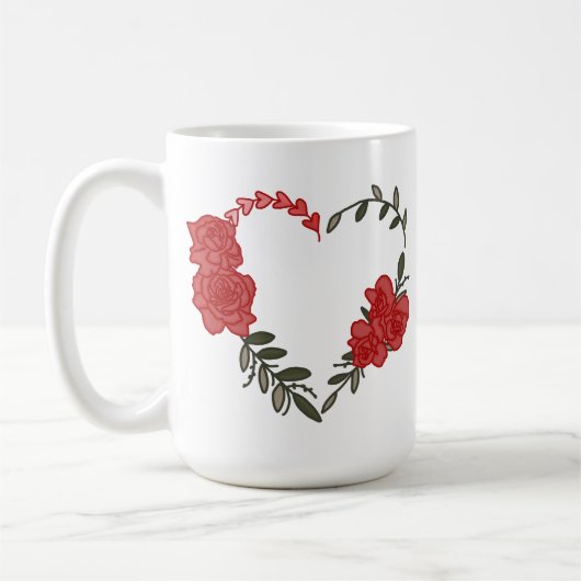 Mug Beau coeur Rose (Gauche)