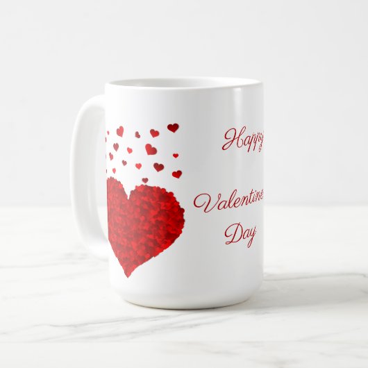 Mug Beau coeur rouge Saint Valentin (Devant gauche)