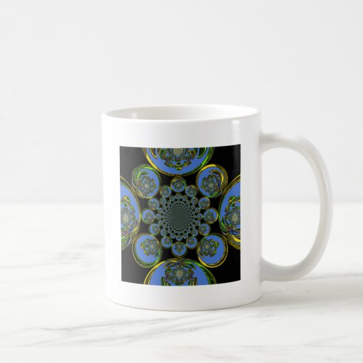 Mug Beau cool royal bleu noir kaléidoscope art (Droite)