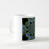 Mug Beau cool royal bleu noir kaléidoscope art (Devant gauche)