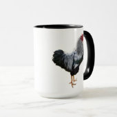 Mug Beau Coq Wyandotte Pencilé Argent (Devant droit)