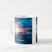 Mug Beau coucher de soleil sur un lac de Calme (Devant gauche)