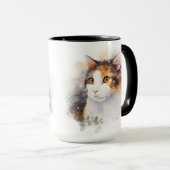 MUG BEAU COULEUR D'EAU CALICO VISAGE CAT (Devant droit)