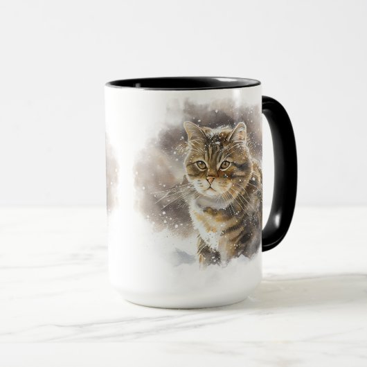 MUG BEAU COULEUR D'EAU TABBY BROWN CAT (Devant droit)