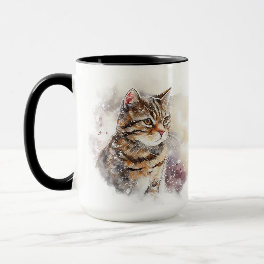 MUG BEAU COULEUR D'EAU TABBY BROWN CAT (Gauche)