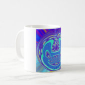 Mug Beau cyan bleu kaléidoscope vectoriel design (Devant gauche)