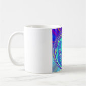 Mug Beau cyan bleu kaléidoscope vectoriel design (Gauche)