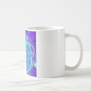 Mug Beau cyan bleu kaléidoscope vectoriel design
